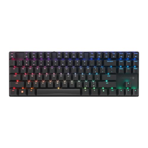 Cherry Clavier de jeu sans fil MX 8.2 TKL Compact TenKeyless Mécanique 87 touches rétroéclairées RVB Touches ABS Commutateur MX Marron Étui de transport en aluminium inclus