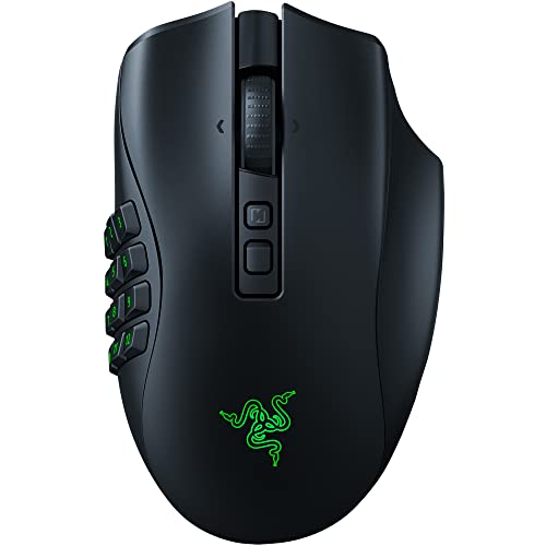 Razer Souris de jeu sans fil Naga V2 Pro plaque latérale interchangeable avec configurations à 2, 6, 12 boutons - Focus capteur optique 20K DPI - Commutateur de souris de jeu le plus rapide -