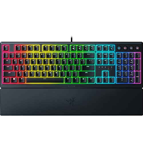 Razer Ornata V3 Clavier de jeu touches discrètes – Commutateurs à membrane Mecha – Touches revêtues d'UV – Touches multimédia rétroéclairées – Éclairage RVB 10 zones – Résistant aux éclaboussures –