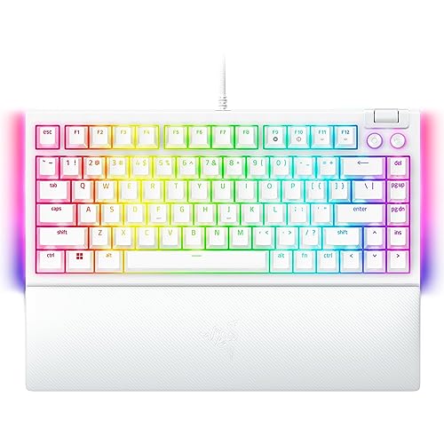 Razer BlackWidow V4 Clavier de jeu mécanique 75 design remplaçable à chaud – Compact et durable – Commutateurs tactiles orange – Chroma RVB – Touches MF Roller et média – Repose-poignet