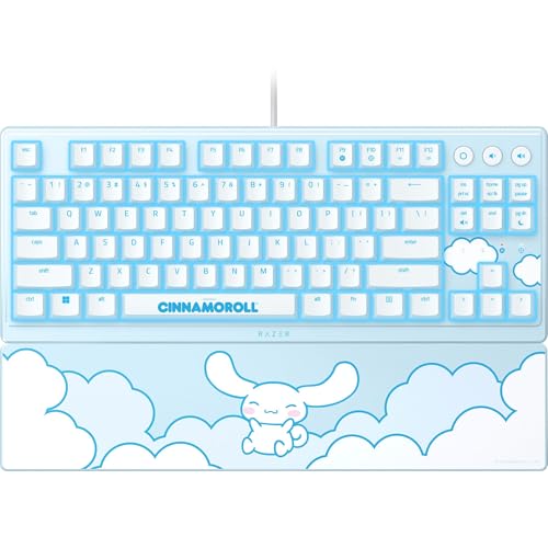 Razer Ornata V3 TKL Gaming Keyboard Low-Profile Keys - Mecha-Membrane Switches - UV-Coated Keycaps - Backlit Media Keys - 8-Zone RGB Lighting - Magnetic Wrist Wrest - Cinnamoroll Edition