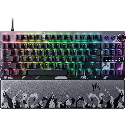 Razer Clavier de jeu Huntsman V3 Pro TKL 8 KHz Esports Commutateurs optiques analogiques Gen 2-8000 Hz Polling Snap Tap - Déclenchement rapide - Actionnement réglable - Commandes multimédia