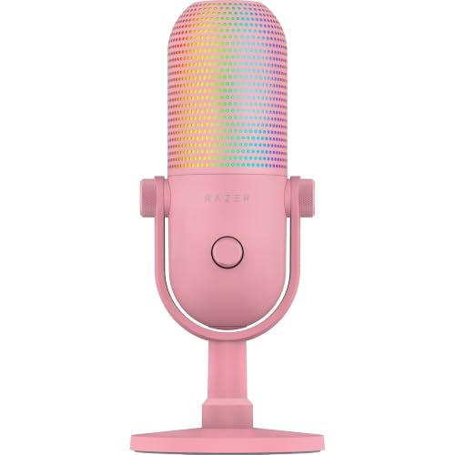 Razer Seiren V3 Chroma 32 Bits DSP, Microphone USB-C pour PC et Mac, Rose