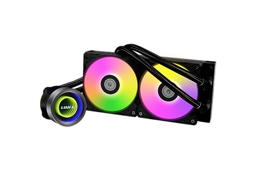 Lian Li GA2T24B Galahad II Trinity 240 AIO Refroidisseur liquide pour processeur 240 mm – Ventilateurs de radiateur à chaîne en série ARGB – Intel® LGA 1700, 1200, 115X, prises AMD® AM5 AM4 – Noir