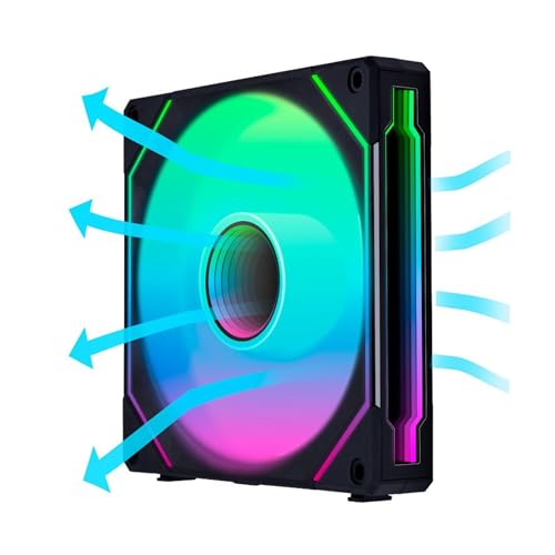 Lian-Li UNI Fan SL-INF Infinity 140 14RSLIN1B Lame inversée Noir - Ventilateur 140mm - 40 LED - 6.75 inches - Compatible avec Ordinateur, Ordinateur portable