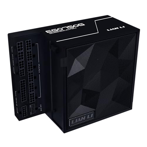 Lian Li EDGE750W Bloc d'alimentation ATX entièrement modulaire à faible bruit – Conforme aux normes ATX 3.1 et PCIE 5.1 – Efficacité cybenetics Gold – Câble 12 V-2 x 6 – Design en forme de L – Sans