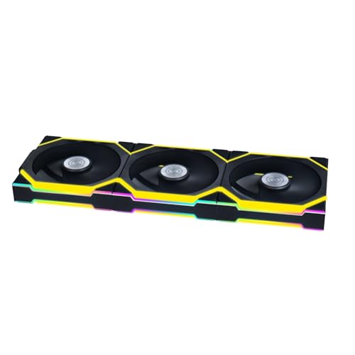 Lian Li Uni Fan SL - Sans fil 120 - Triple Pack - Ventilateur ARGB - Driver sans fil de 2,4 GHz inclus - Effets d'éclairage personnalisables - Driver requis pour son utilisation - Noir