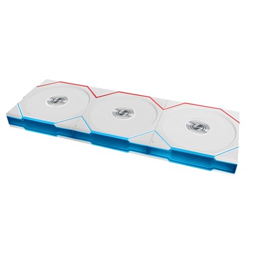 Lian Li UNI Fan TL 12TL1W3W Lot de 3 ventilateurs sans fil 2,4 GHz avec signal sans fil ARGB Miroir infini Design en marguerite Contrôleur d'effets d'éclairage personnalisable inclus et requis Blanc