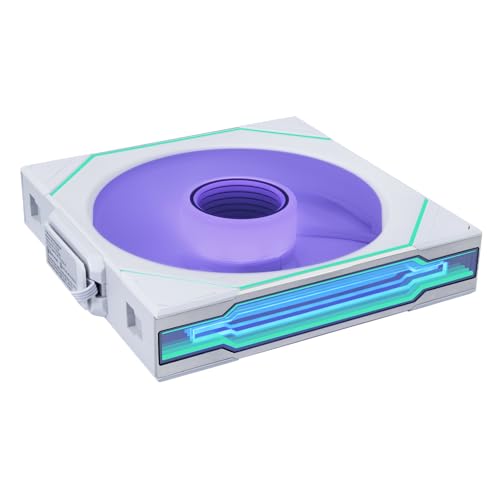 Lian Li UNI Fan SL-Infinity 140 – Pack unique – Commande de signal sans fil 2,4 GHz – Ventilateur ARGB – Effet miroir infini personnalisable – Design en chaîne en marguerite – Sans contrôleur – Blanc