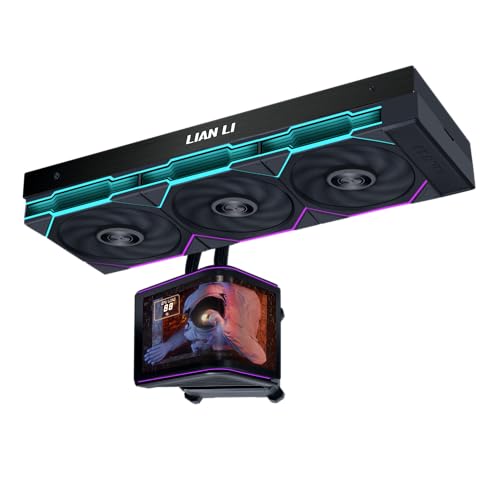 Lian Li Hydroshift II OLED 360TL RGB Liquid CPU Cooler - 360mm AIO - 3x120mm TL Flex Fans - 6.67 - Effets d'animation 3D - Faible bruit - LGA 1851 1700, AMD AM5 4- Noir (HS2OLDC36TB)