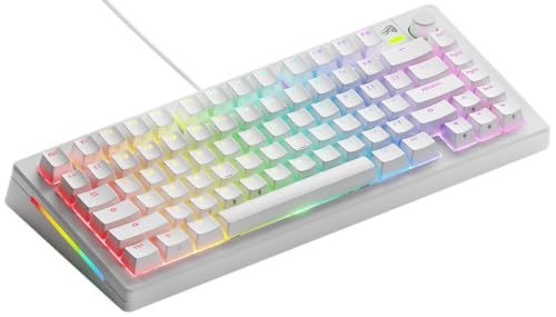 GLORIOUS Gaming GMMK 3 Clavier Gaming mécanique personnalisé, TKL 75 , Joints modulaires, doubleshot PBT, Plaque de Commutation alu, switches 3-5 Broches (Hot Swap), É.-U.A. QWERTY - Blanc