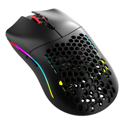 GLORIOUS Souris Gaming sans Fil Model O Classic - Faible Latence, capteur 19K DPI, nid d'abeille léger (69 g), RGB Personnalisable, switches mécaniques (100 M de clics), Boutons programmables - Noir