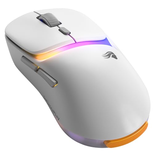 GLORIOUS Gaming - Souris Gaming sans Fil Modèle D3 Batterie échangeable InfinitePlay, Taux de Rapport 8 kHz, Switch optiques 130M de clics, Ultralégère 69 g, Capteur Optique 30k DPI, RGB - Blance