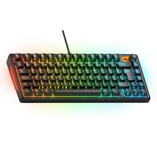 GLORIOUS Clavier Gaming GMBK 75 - Capuchons MX remplaçables, USB détachable, IP57 résistant Eau poussière, RGB 10 Zones, Switchs Silencieux - Disposition française AZERTY