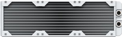 Corsair Hydro X Series XR5 360mm V2 Radiateur de Personnalisé – Compatible avec Les Ventilateurs iCUE Link – Supports de Ventilateur 3 x 120mm – Plaques de Protection à vis – Filetage G1 4 po – Blanc