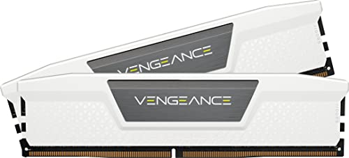 CORSAIR Vengeance DDR5 RAM 32Go (2x16Go) Jusqu'à 6400MHz CL36-48-48-104 1.35V AMD Expo Intel XMP 3.0 Mémoire pour Ordinateur de Bureau – Blanc (CMK32GX5M2B6400Z36W)