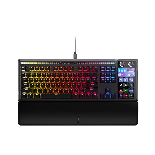 Corsair Galleon 100 SD RGB Clavier de jeu mécanique filaire - QWERTY US, Stream Deck-intégré, MLX Pulse Thocky Hotswappable PBT Double-Shot Switches, FlashTap SOCD, 8000 Hz - Noir