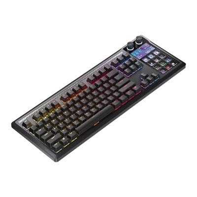 CORSAIR GALLEON 100 SD RGB Clavier de jeu mécanique filaire - QWERTY UK, Elgato Stream Deck intégré, pré-lubrifié MLX Pulse Thocky Hotswappable PBT Double-Shot, FlashTap SOCD, 8 000 Hz - Noir
