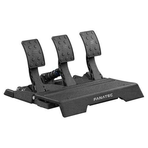 FANATEC Sim Racing CSL Elite Pedals V2 – Jeu de 3 Pédales Sim Racing (Embrayage, Frein, Accélérateur), Système de Frein à Cellule de Charge Double Étape, Capteurs à Effet Hall – PC, PS5, PS4