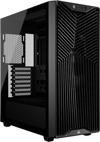 CORSAIR 3200D RS Boîtier PC Moyen Tour – 3 Ventilateurs RS120 Inclus, Airflow Élevé, Compatible Radiateur 360 mm, USB-C, Panneau en Verre Trempé, Compatible Cartes Mères À Connexion Inversée – Noir