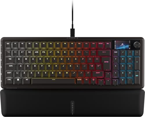 Corsair Vanguard 96 Clavier Mécanique Gaming Filaire 96 , Disposition MLX Plasma, 8000Hz Polling, Écran LCD, Virtual Stream Deck, SOCD Flashtap, QWERTY IT - Noir