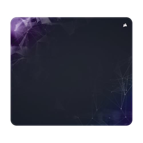 Corsair MM300 Large Sci-FI Dark Anti-Fray Cloth Tapis de Souris Gaming – 45 cm x 40 cm, Tissu tissé, Base Antidérapante en Caoutchouc, Bords Renforcés par des Coutures – Bleu Marine