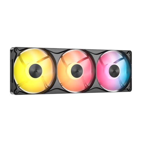 CORSAIR RS360 II ARGB 360 mm Triple ventilateurs unifiés silencieux – Noir | PWM, Connexion en chaîne, Roulements à dôme magnétique, Mode Zero RPM