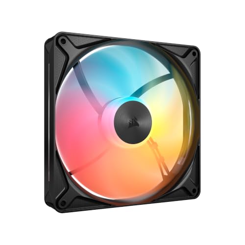 CORSAIR RS140 II ARGB 140 mm Ventilateur simple à faible bruit – Noir | PWM, Connexion en chaîne, Roulements à dôme magnétique, Mode Zero RPM