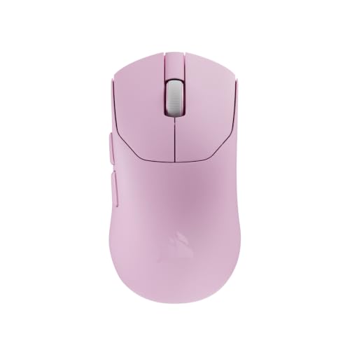 Corsair Sabre v2 Pro Souris Gaming FPS sans Fil ultralégère – Rose | 33000 DPI, 36 g, hyper-polling 8 000 Hz, switchs mécaniques, jusqu’à 70 h d’autonomie, bandes antidérapantes et patins inclus