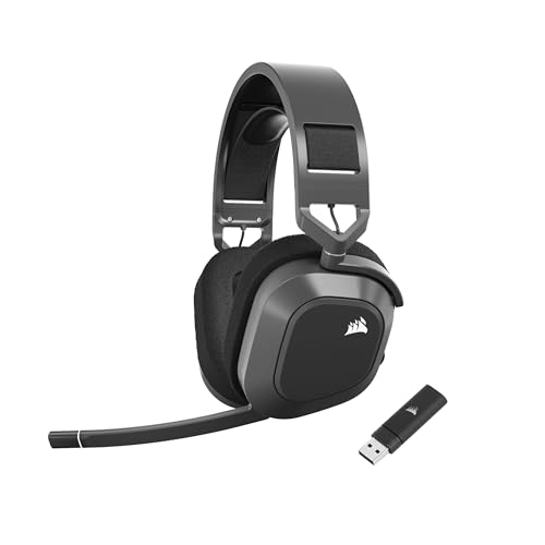 Corsair HS80 Max Wireless Xbox Casque de Jeu avec Bluetooth – Dolby Atmos – Microphone de Qualité Professionnelle – Compatible iCUE - Xbox, PC, Mac, Mobile – Gris Acier