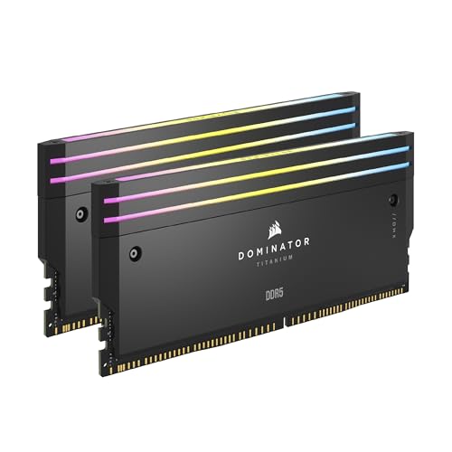 Corsair Dominator Titanium DDR5 RGB Kit d'Amélioration de La Lumière – 2X Modules – 0 Go RAM – Corsair Compatible avec l'iCUE – Noir