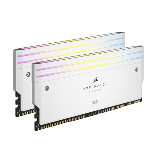 Corsair Dominator Titanium DDR5 RGB Kit d'Amélioration de La Lumière – 2X Modules – 0 Go RAM – Corsair Compatible avec l'iCUE – Noir