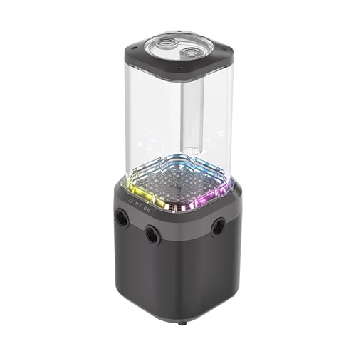 CORSAIR iCUE Link XD6 RGB Elite Pump Reservoir – Pompe FlowDrive Max, Capteur de Température Intégré, 22 LEDs RGB Adressables, Réservoir 440ml en Nylon Transparent – Gris Furtif