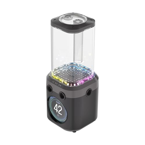 CORSAIR iCUE Link XD6 RGB Elite LCD Pump Reservoir – Pompe FlowDrive Max, Écran LCD IPS 480x480, Capteur de Température Intégré, 22 LEDs RGB Adressables, Réservoir Nylon 440ml – Gris Furtif