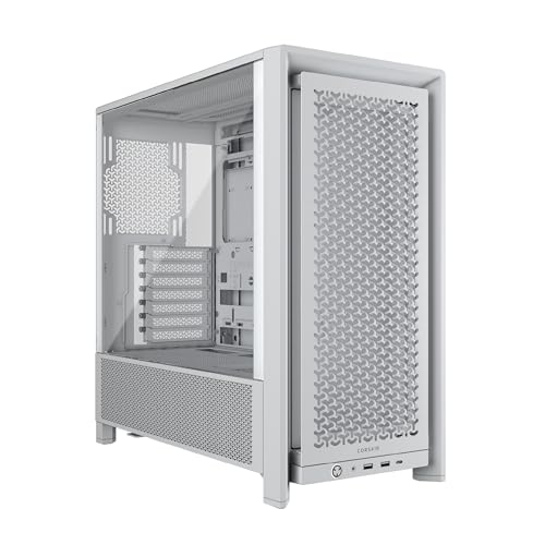 Corsair Frame 4000D Boîtier Modulaire ATX de Taille Moyenne – Débit d'air Élevé, InfiniRail™ Système de Montage des Ventilateurs, ASUS BTF, MSI Project Zero, Gigabyte Project Stealth – Blanc