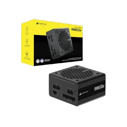 Corsair RM650e (2025) Bloc d'alimentation ATX entièrement modulaire à Faible Bruit avec câble 12 V-2 x 6 - Conforme aux Normes ATX 3.1 et PCIe 5.1 - Efficacité Gold Cybenetics - Condensateurs évalués