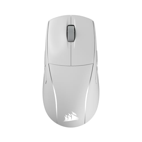 Corsair M75 sans Fil RGB Poids Léger Ambidextre FPS Souris Gaming – 26 000 DPI, Boutons latéraux magnétiques échangeables, Jusqu’à 105Hr Batterie – Mac, iPad, PC – Blanc Givré