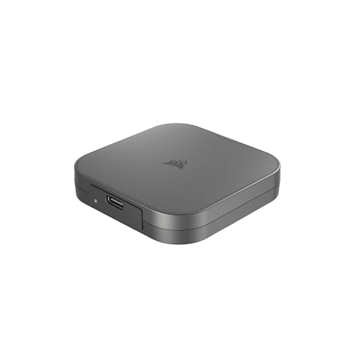 Corsair EX400U 1To USB4 Externe Portable Type-C SSD – Connexions USB 3.2 Gen2 2x2, Jusqu'à 40Gops, Plug-and-Play, MagSafe, Câble USB-C vers USB-C (USB4) Inclus – Windows PC, iOS Mac – Gris