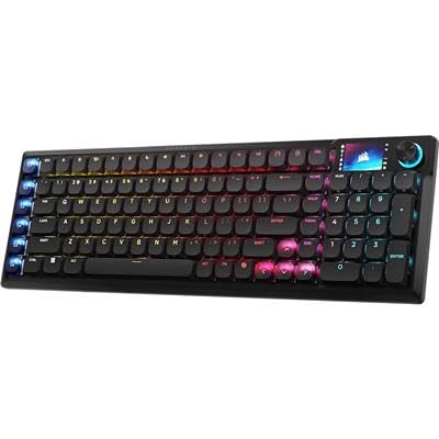 Corsair Vanguard AIR 99 Clavier de Jeu RVB sans Fil Optique et mécanique à Profil Bas - QWERTY UK, Puce 99 , commutateurs OPX, Hyper-Polling 8000 Hz, intégration Stream Deck, Flashtap SOCD