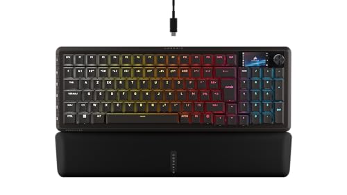 Corsair Vanguard 96 Clavier de Jeu Mécanique Filaire – 96 , MLX Plasma Commutateurs, Interrogation 8 000 Hz, Rapid Trigger, Stream Deck Virtuel, SOCD Flashtap, AZERTY FR - Noir