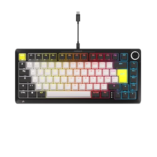 Corsair MAKR Pro 75 Clavier Filaire Gaming à Effet Hall Personnalisable – Cadre 75 Aluminium, Switchs Magnétiques MGX Hyperdrive, Double Actionnement, Rapid Trigger, RGB, 8000Hz, AZERTY FR - Noir