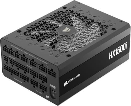 Corsair HX1500i (2025) Alimentation ATX Entièrement Modulaire à Très Faible Bruit avec Câble 12V-2x6 – Compatible ATX 3.1 PCIe 5.1, Efficacité Cybenetics Platinum – Noir