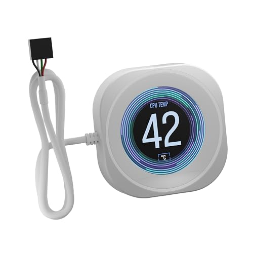 Corsair Nautilus RS LCD Module D'écran – pour refroidisseurs pour processeur AIO Nautilus RS et Nautilus RS ARGB – Écran LCD IPS de 5,3 cm – Installation Facile et sans Outil - Blanc