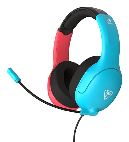 Turtle Beach Airlite Fit Casque de Jeu Filaire Bleu et Rouge sous Licence Officielle pour Toutes Les Nintendo Switch - Microphone à Bascule et Silencieux, Oreillettes de Confort supérieur