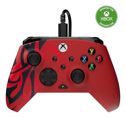 Turtle Beach Rematch Advanced Spirit Red Manette de jeu filaire - Licence Xbox Series XS, Xbox One et PC avec Boutons Programmables, Gâchettes, commandes audio et câble de 2.5 m