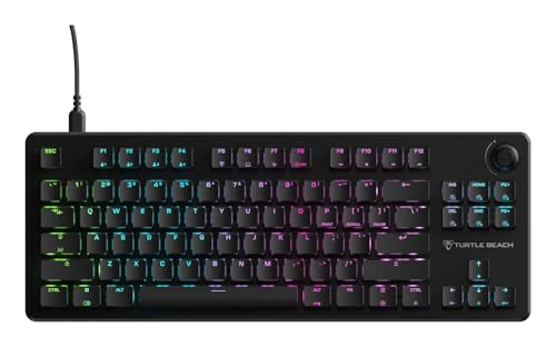 Turtle Beach Vulcan II TKL Black RGB Tenkeyless Clavier de Jeu mécanique pour PC - Disposition Britannique, commutateur linéaire remplaçable à Chaud, éclairage RVB per-Key, contrôle du Volume