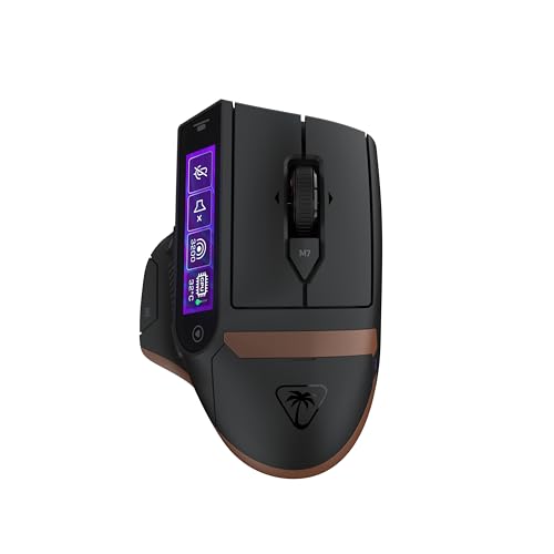 Turtle Beach Command Series MC7 Souris de Gaming sans Fil avec écran Tactile intégré Command Display, capteur Optique Owl Eye 30K DPI, connectivité Tri Mode et Station de Charge