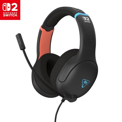 Turtle Beach Airlite Fit Noir Anthracite Casque de Gaming Filaire sous Licence Officielle pour Nintendo Switch 2, Nintendo Switch Lite - Modèle OLED