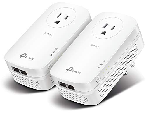 TP-Link Powerline Adapter AV2000 Mbps - Gigabit Port, Ethernet Over Power, Plug Play, Power Saving, MU-MIMO, Noise Filtering (TL-PA9020P KIT)