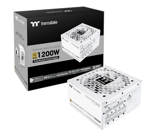 Thermaltake Toughpower GT 1200W ATX 3.1 x2 native PCIe 5.1 12V-2x6 entièrement modulaire câbles plats connecteurs de couleur assortie condensateurs principaux japonais 80 Plus Gold 140